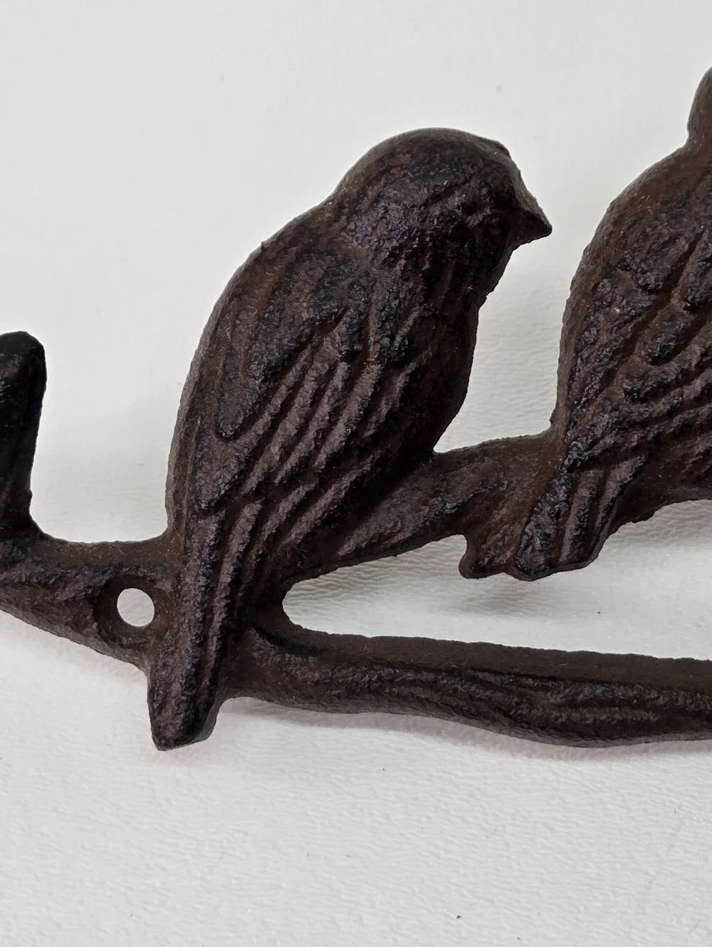 VTG Cast Iron 4 Birds Tree Branch Wall Hook‎ Key Coat Hanger Cottagecore Rustic